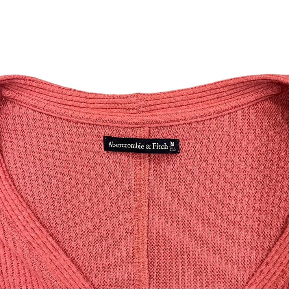 Abercrombie & Fitch Women’s Ribbed Tie Front Top Size M - Picture 3 of 6